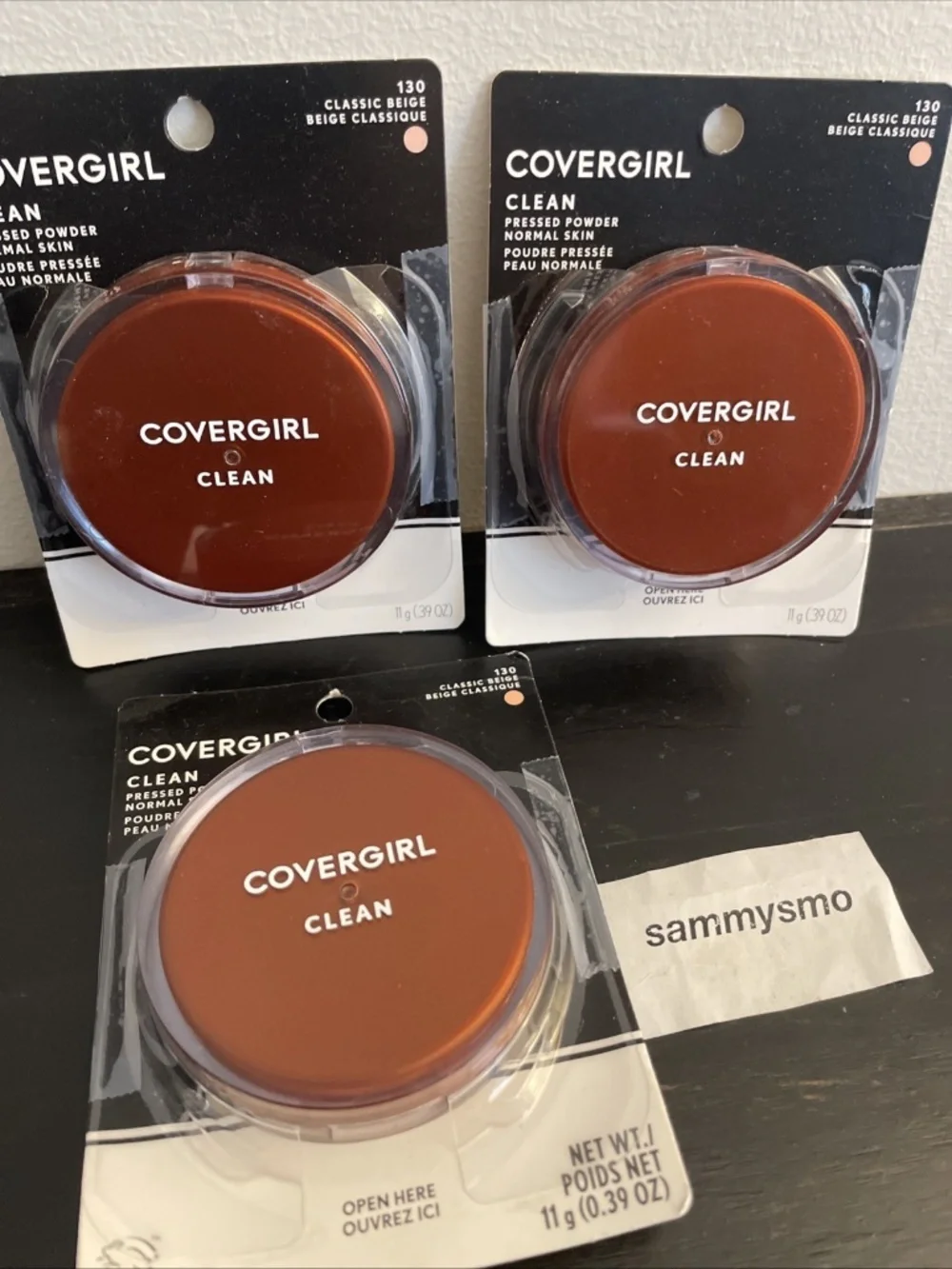 Covergirl Clean Pressed Powder 130 Classic Beige, Original Talc x3